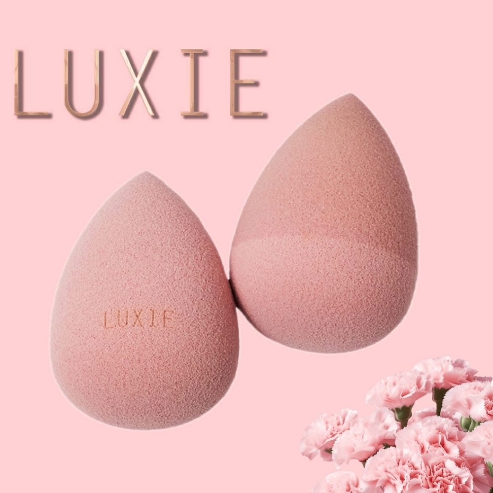 Luxie Pink Makeup Beauty Sponge Set of 2 All-Purpose *Brand New in Sealed Pack